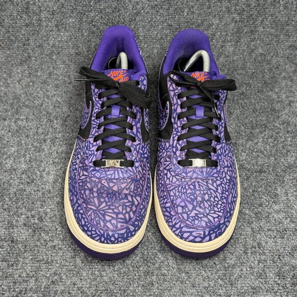 Nike Air Force 1 Low‎ Shoes Men\'s Size 13 Crackled Purple Black Athletic Retro main image 5